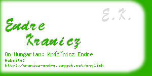 endre kranicz business card